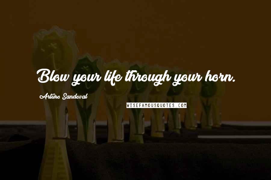 Arturo Sandoval Quotes: Blow your life through your horn.