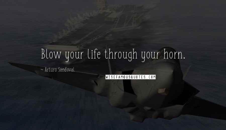 Arturo Sandoval Quotes: Blow your life through your horn.