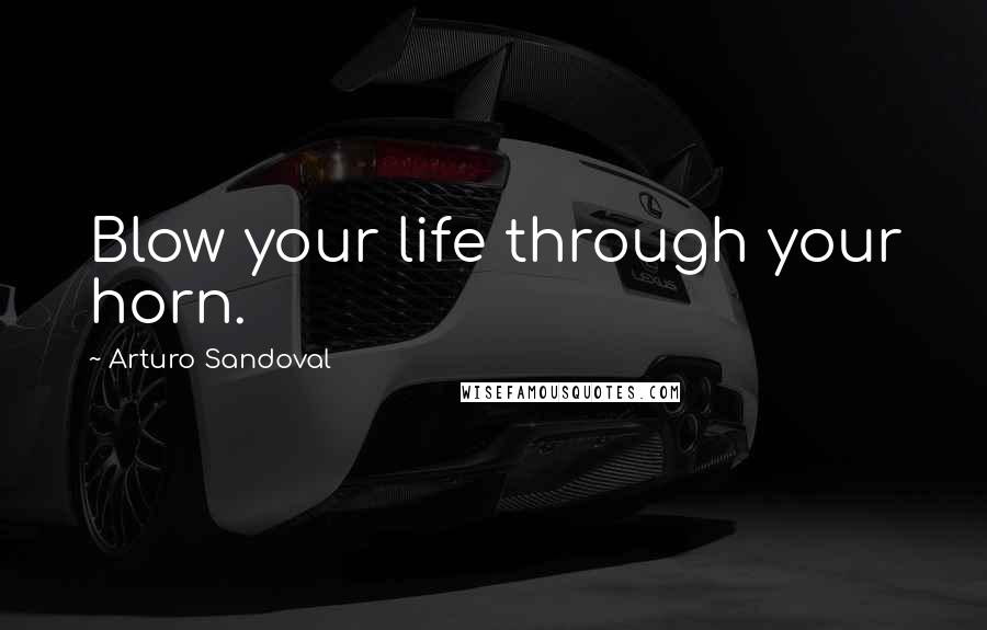 Arturo Sandoval Quotes: Blow your life through your horn.