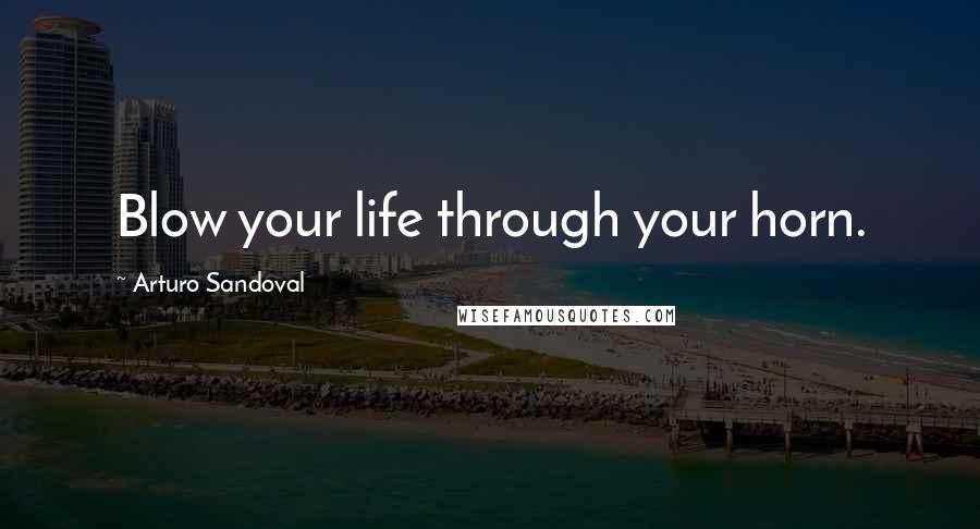 Arturo Sandoval Quotes: Blow your life through your horn.