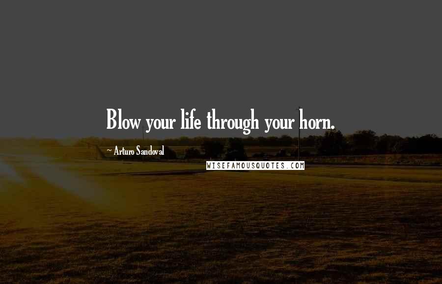 Arturo Sandoval Quotes: Blow your life through your horn.