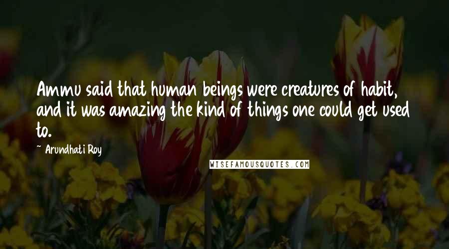 Arundhati Roy Quotes: Ammu said that human beings were creatures of habit, and it was amazing the kind of things one could get used to.