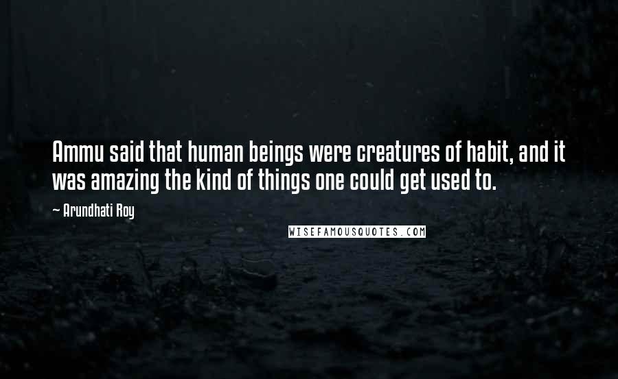 Arundhati Roy Quotes: Ammu said that human beings were creatures of habit, and it was amazing the kind of things one could get used to.