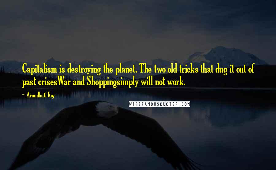 Arundhati Roy Quotes: Capitalism is destroying the planet. The two old tricks that dug it out of past crisesWar and Shoppingsimply will not work.