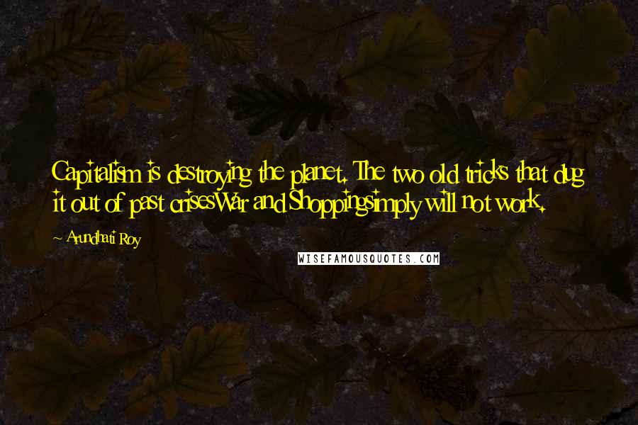 Arundhati Roy Quotes: Capitalism is destroying the planet. The two old tricks that dug it out of past crisesWar and Shoppingsimply will not work.