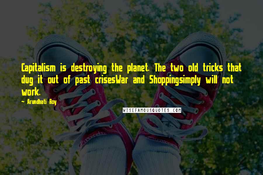 Arundhati Roy Quotes: Capitalism is destroying the planet. The two old tricks that dug it out of past crisesWar and Shoppingsimply will not work.