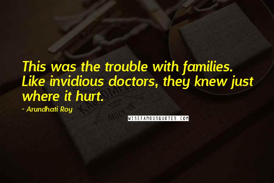 Arundhati Roy Quotes: This was the trouble with families. Like invidious doctors, they knew just where it hurt.