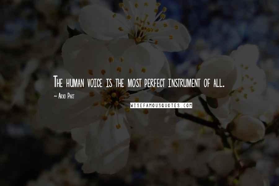 Arvo Part Quotes: The human voice is the most perfect instrument of all.