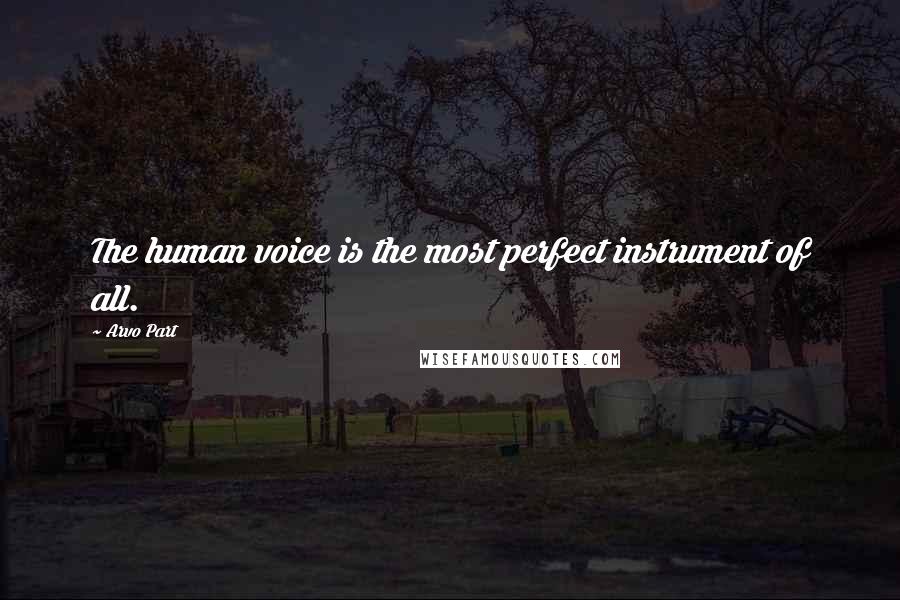 Arvo Part Quotes: The human voice is the most perfect instrument of all.