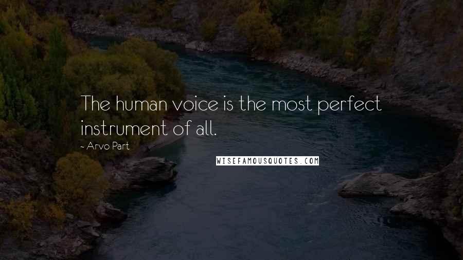 Arvo Part Quotes: The human voice is the most perfect instrument of all.