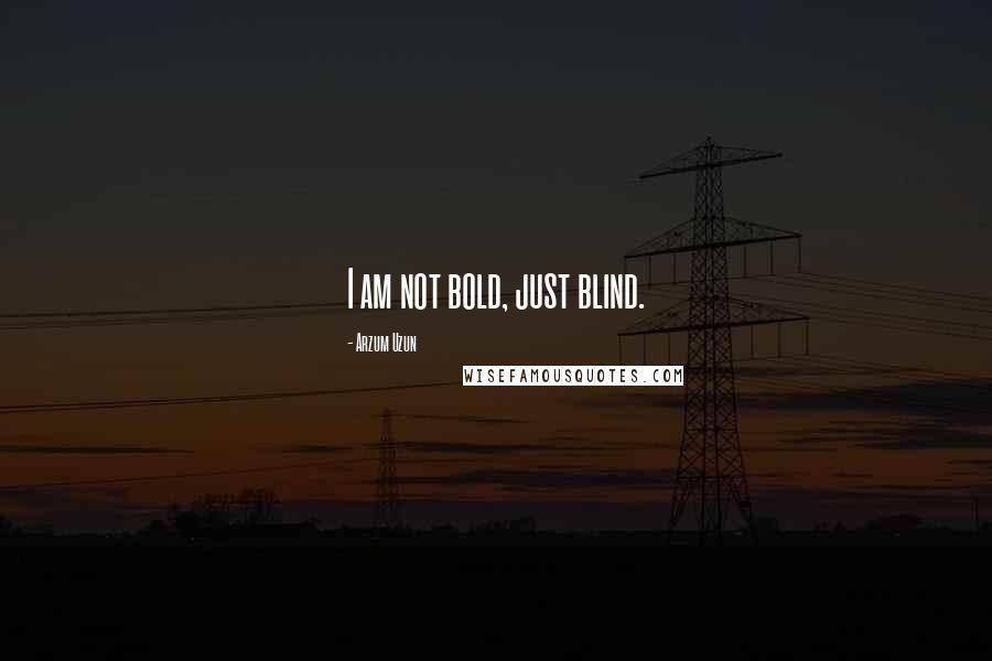 Arzum Uzun Quotes: I am not bold, just blind.