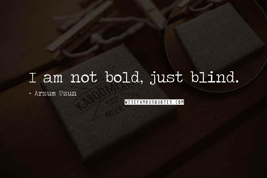 Arzum Uzun Quotes: I am not bold, just blind.