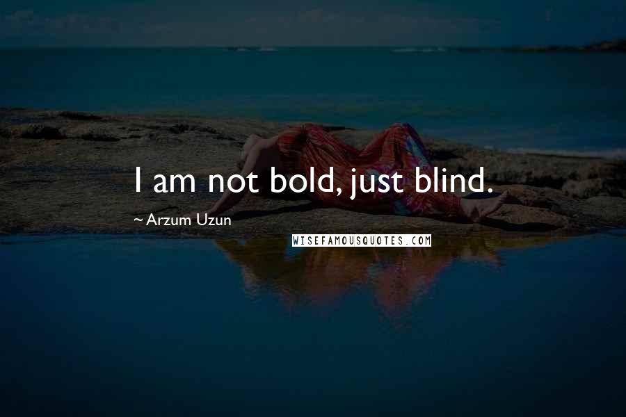 Arzum Uzun Quotes: I am not bold, just blind.