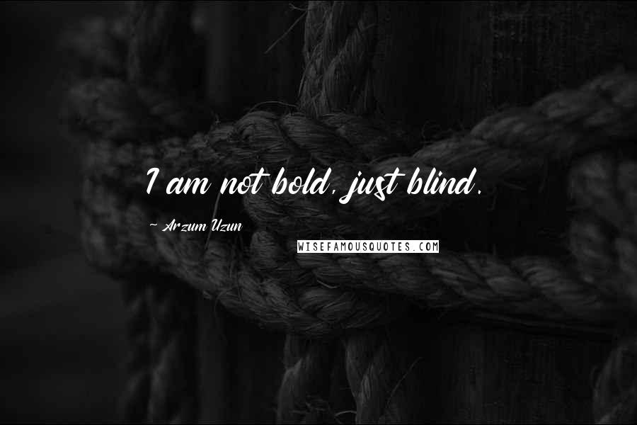 Arzum Uzun Quotes: I am not bold, just blind.