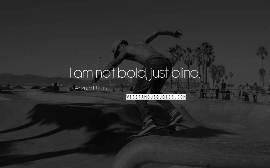 Arzum Uzun Quotes: I am not bold, just blind.