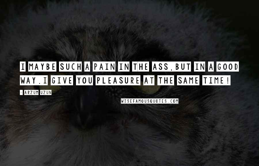 Arzum Uzun Quotes: I maybe such a pain in the ass,But in a good way.I give you pleasure at the same time!