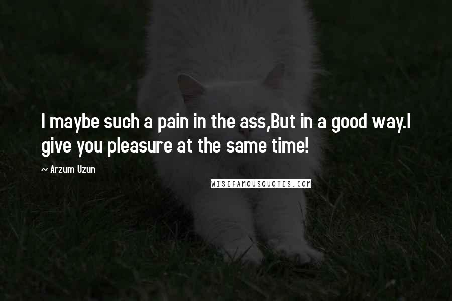 Arzum Uzun Quotes: I maybe such a pain in the ass,But in a good way.I give you pleasure at the same time!