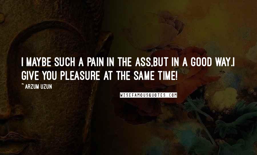 Arzum Uzun Quotes: I maybe such a pain in the ass,But in a good way.I give you pleasure at the same time!