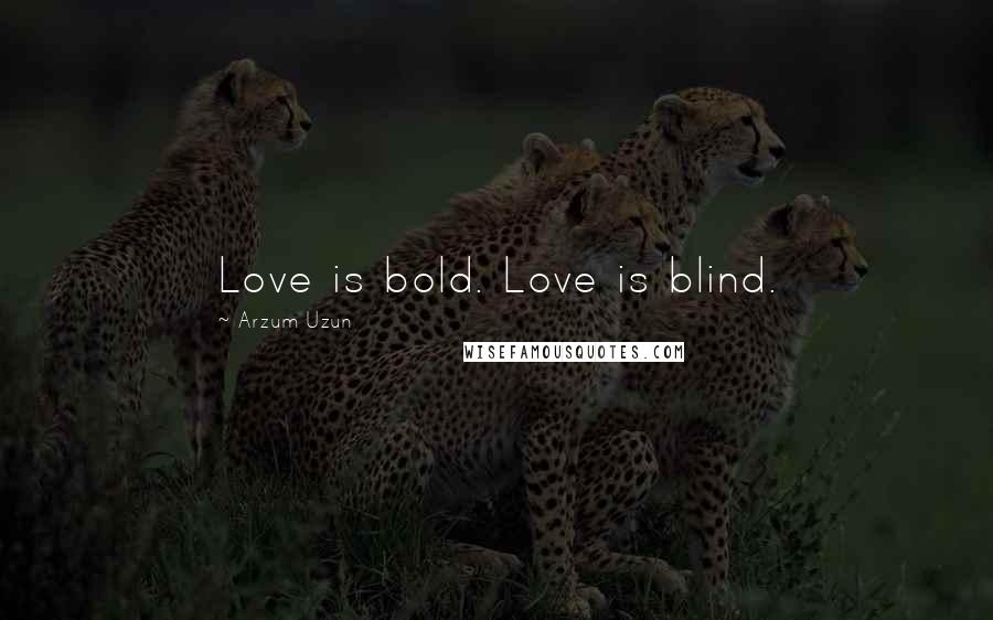 Arzum Uzun Quotes: Love is bold. Love is blind.