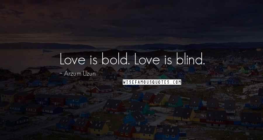 Arzum Uzun Quotes: Love is bold. Love is blind.