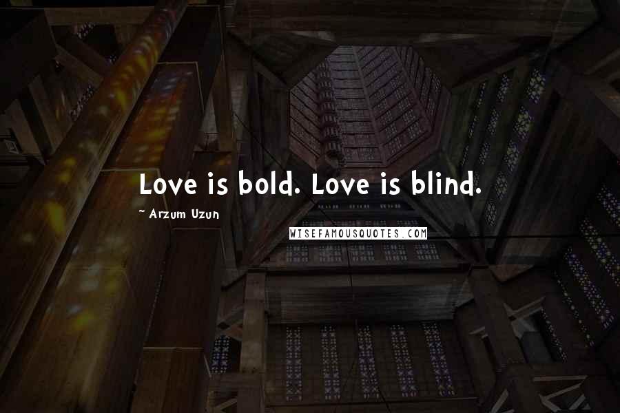 Arzum Uzun Quotes: Love is bold. Love is blind.