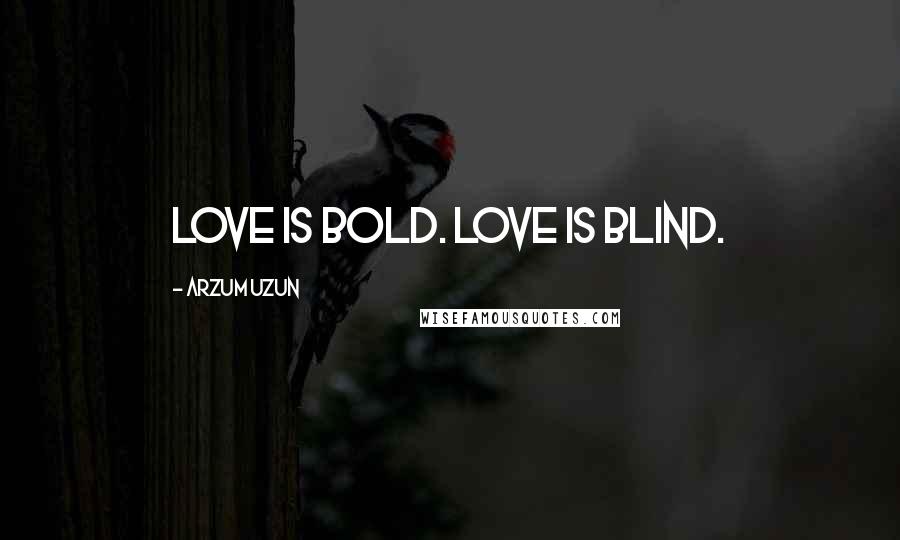 Arzum Uzun Quotes: Love is bold. Love is blind.