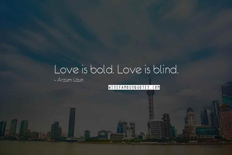 Arzum Uzun Quotes: Love is bold. Love is blind.