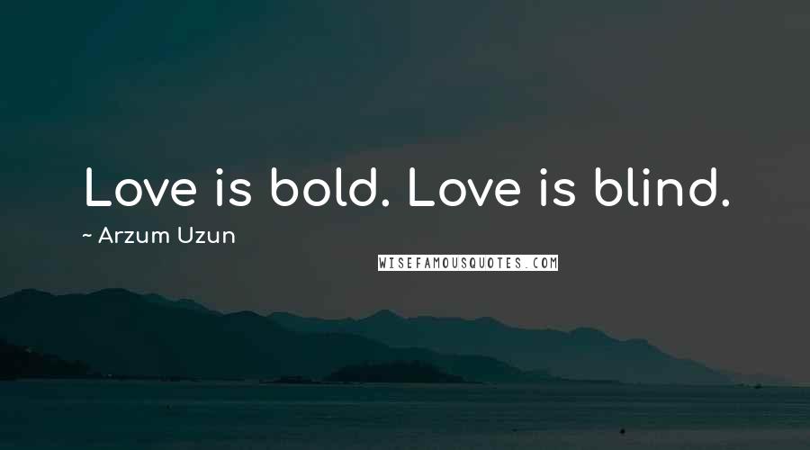 Arzum Uzun Quotes: Love is bold. Love is blind.