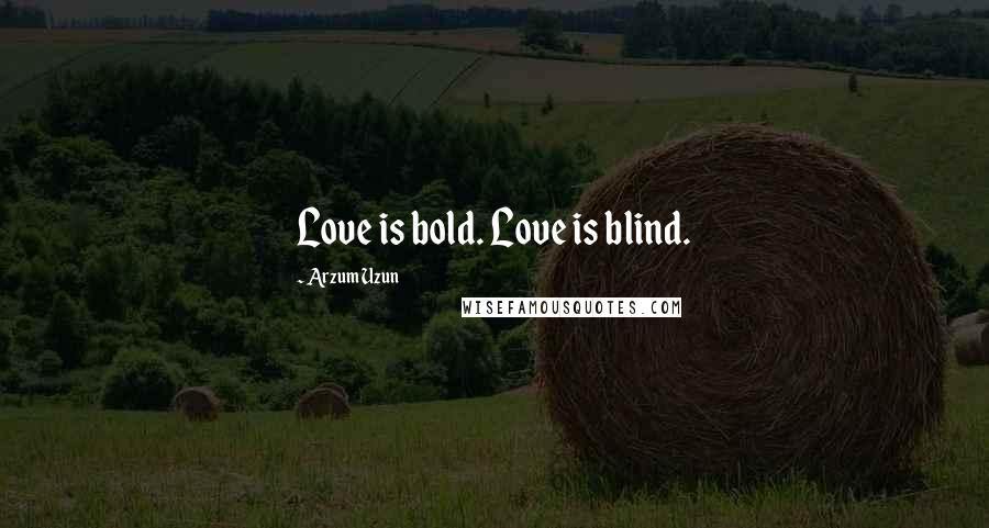 Arzum Uzun Quotes: Love is bold. Love is blind.