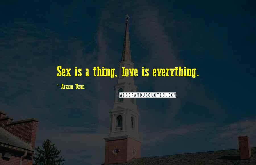 Arzum Uzun Quotes: Sex is a thing, love is everything.