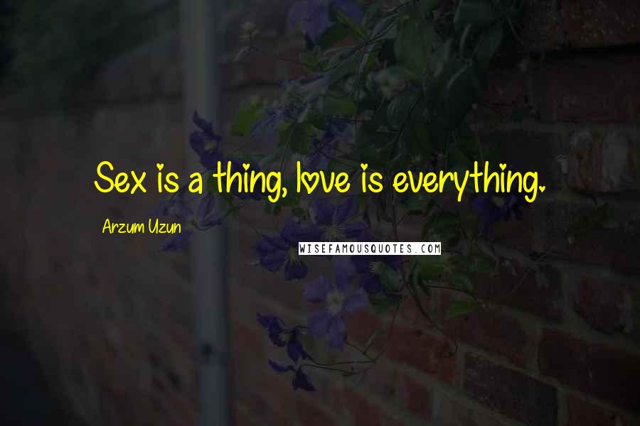 Arzum Uzun Quotes: Sex is a thing, love is everything.