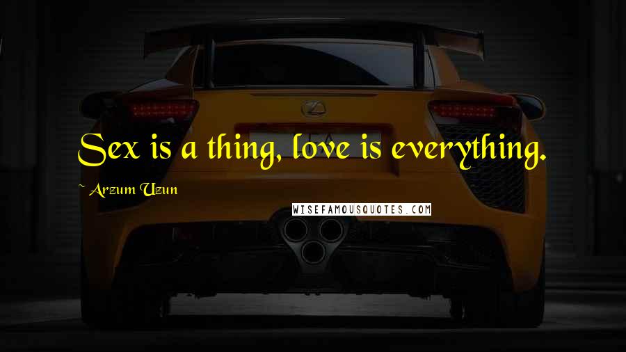 Arzum Uzun Quotes: Sex is a thing, love is everything.