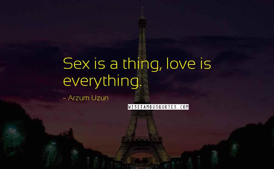 Arzum Uzun Quotes: Sex is a thing, love is everything.