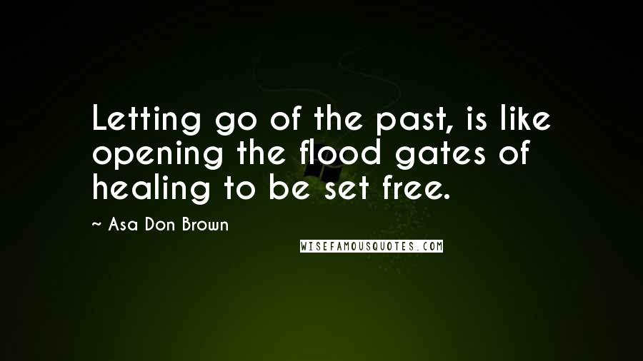 Asa Don Brown Quotes: Letting go of the past, is like opening the flood gates of healing to be set free.