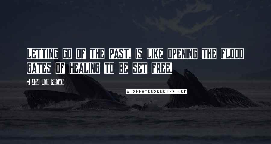 Asa Don Brown Quotes: Letting go of the past, is like opening the flood gates of healing to be set free.