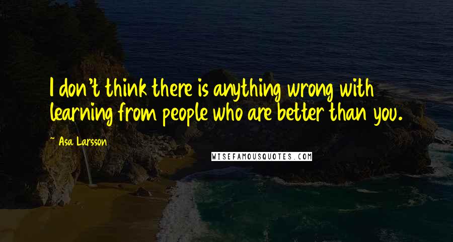 Asa Larsson Quotes: I don't think there is anything wrong with learning from people who are better than you.