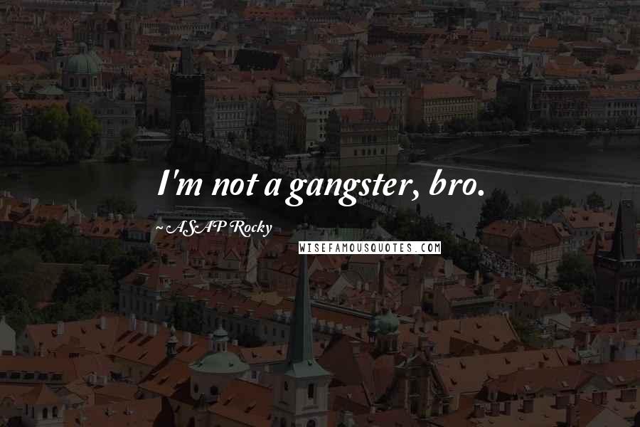 ASAP Rocky Quotes: I'm not a gangster, bro.