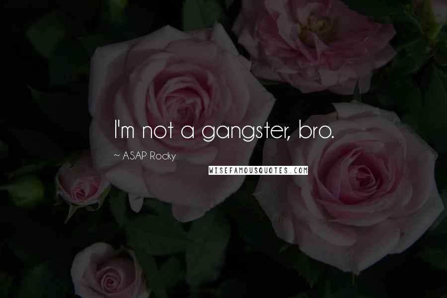 ASAP Rocky Quotes: I'm not a gangster, bro.