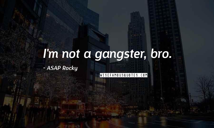 ASAP Rocky Quotes: I'm not a gangster, bro.