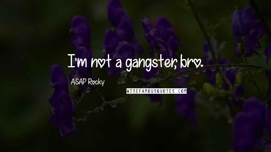 ASAP Rocky Quotes: I'm not a gangster, bro.