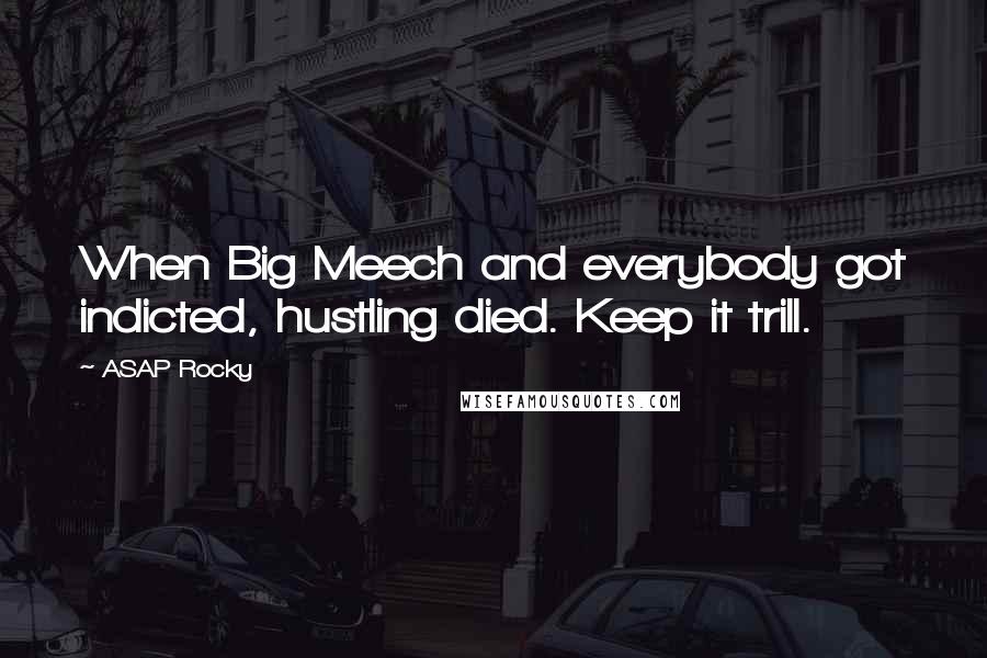 ASAP Rocky Quotes: When Big Meech and everybody got indicted, hustling died. Keep it trill.