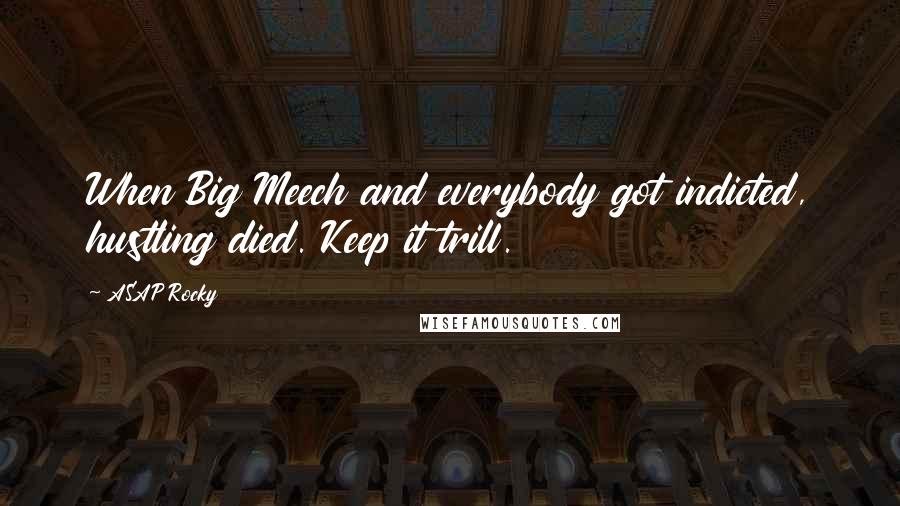 ASAP Rocky Quotes: When Big Meech and everybody got indicted, hustling died. Keep it trill.