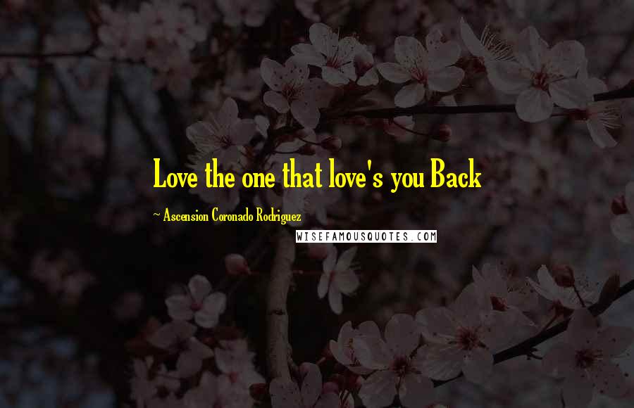 Ascension Coronado Rodriguez Quotes: Love the one that love's you Back