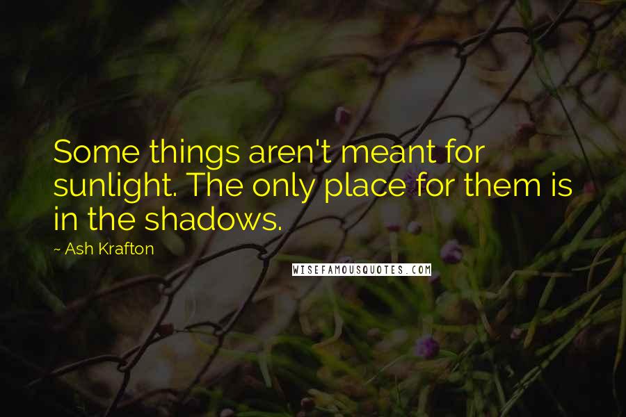 Ash Krafton Quotes: Some things aren't meant for sunlight. The only place for them is in the shadows.