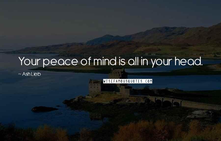 Ash Lieb Quotes: Your peace of mind is all in your head.