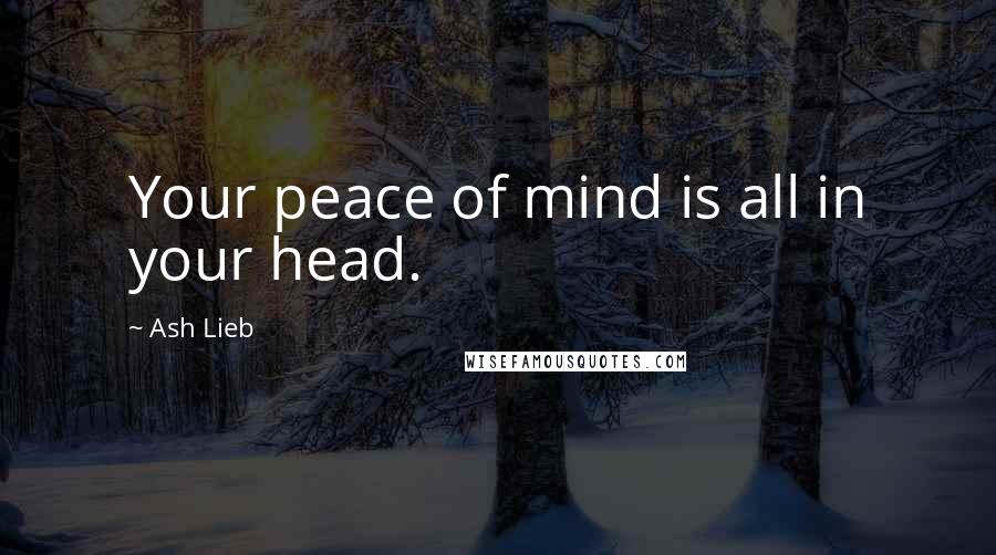 Ash Lieb Quotes: Your peace of mind is all in your head.