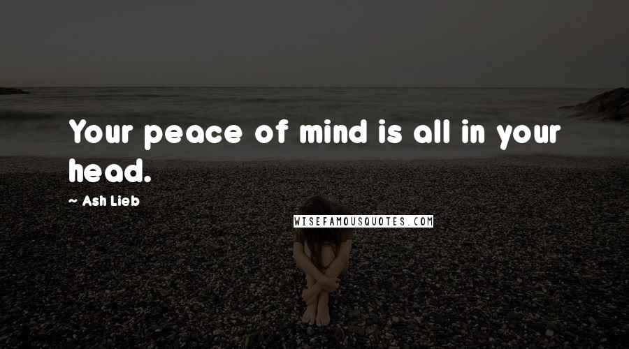 Ash Lieb Quotes: Your peace of mind is all in your head.