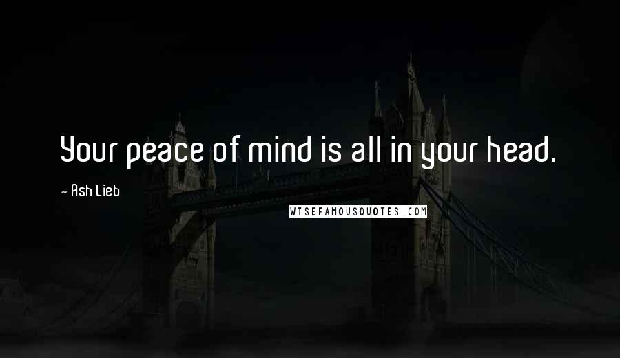 Ash Lieb Quotes: Your peace of mind is all in your head.