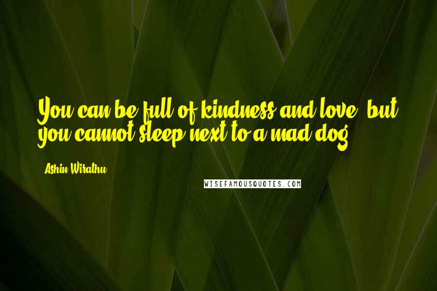 Ashin Wirathu Quotes: You can be full of kindness and love, but you cannot sleep next to a mad dog.