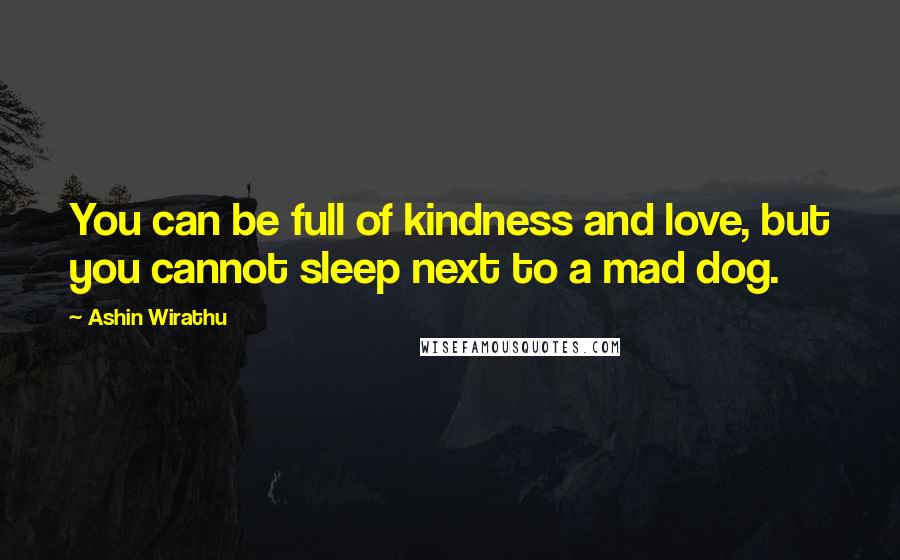 Ashin Wirathu Quotes: You can be full of kindness and love, but you cannot sleep next to a mad dog.